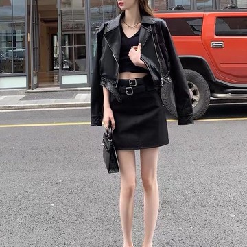 皮衣女韓系機車皮夾克時尚百搭小個子短款夾克上衣春秋新款【倪醬】