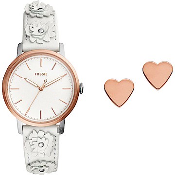 FOSSIL Neely 花蕊之心套錶組 新春開運 送禮首選-34mm ES4383SET