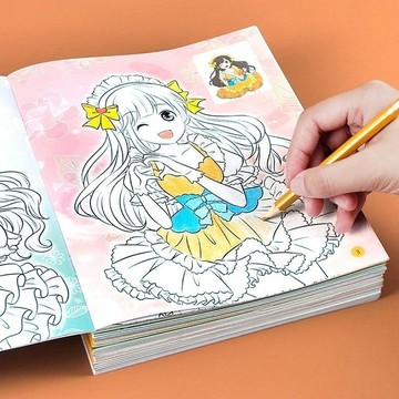臺灣-出貨 公主塗色書幼兒園畫畫本兒童圖畫繪畫冊女孩工具塗鴉填色繪本套裝