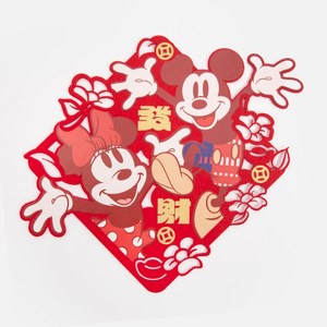迪士尼春節門貼 米奇米妮 發福體一起發財