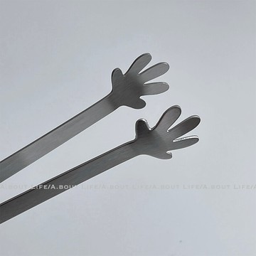 About Life_加厚不銹鋼方糖夾 冰夾 迷你可愛小手夾 心形夾