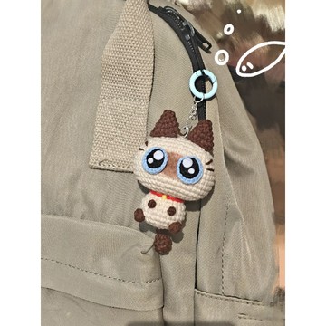 熱銷💡手工暹羅貓kitty毛綫鈎針編織diy材料包玩偶掛件禮物鑰匙扣手作勾 diy手作材料包 手作小物diy材料 手作材