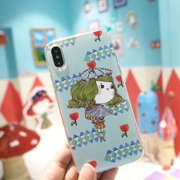 魔術師婭莉小姐馬戲團方塊湖水藍霧面手機殼iPhoneXMax蘋果保護套