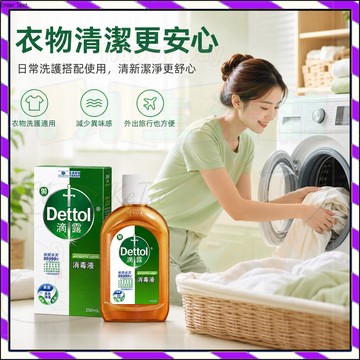 【台灣出貨】滴露消毒液衣物消毒液250ml 便攜帶外出旅遊 衣物洗衣地板清潔皆適用 有效抑菌除異味 居家環境安心守護