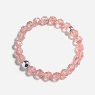 星鑽草莓晶925銀手鍊  招桃花手鍊