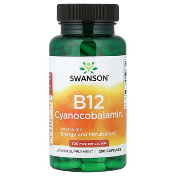 Swanson, 維生素 B12，500 微克，250 粒膠囊