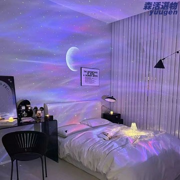 【夢幻少女心】星空燈 氛圍燈 投影燈 小夜燈 臥室燈 床頭燈 裝飾燈 北極光投影 七彩漸變 聲控定時 助眠浪漫神器