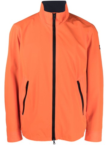 Paul & Shark - logo-patch zip-up jacket - men - Elastane/Polyester/Polyester - XXL - Orange
