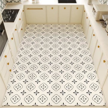 pvc可擦免洗廚房地墊防滑防油防水家用腳墊門廳入戶防臟皮革地毯