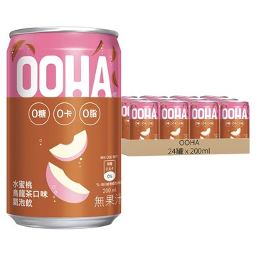 OOHA 氣泡飲 水蜜桃烏龍茶 迷你罐  200ml  24罐