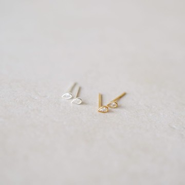 純銀 925 鋯石淚滴耳環