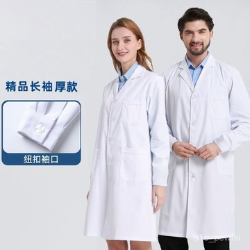 🔥桃園出貨-廠白大褂長袖帶帽工作服食堂短袖袖防塵車間男女通用定製logo