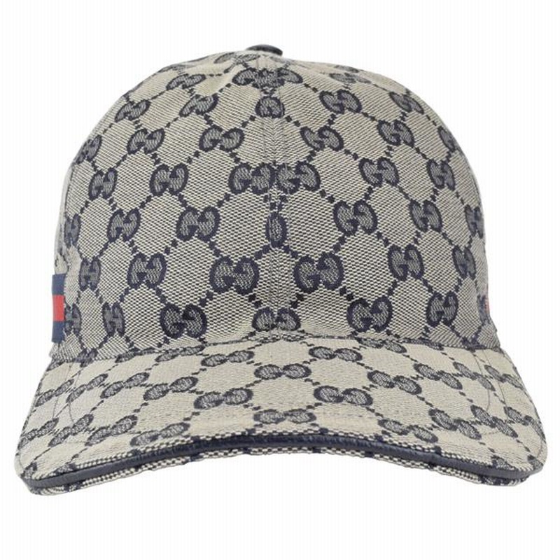 GUCCIウェブ ストライプ付き オリジナルGGキャンバス ベースボールキャップ