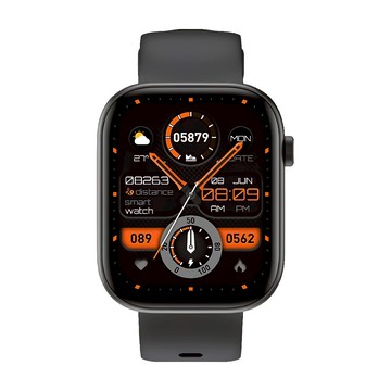 Ergotech 人因科技 SW202 心率智慧監測運動手錶 2.01吋高硬度玻璃鏡面 旋轉按鈕智慧操作錶冠 SOS救援通話  曜石黑  2.01吋  藍芽