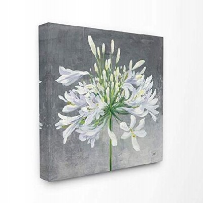 Stupell Industries 美しい大きな花 緑 紫 質感のある絵画 装飾用壁掛け 24x24 fap-128_cn_24x24