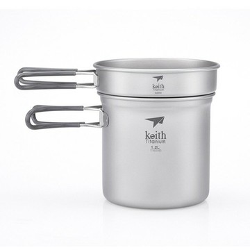 【Keith】鎧斯Ti6013純鈦折疊鍋組(附收納袋) / 登山露營野炊 / 輕便型鍋具 / 露營鍋具 / 戶外煮食用具《長毛象休閒旅遊名店》