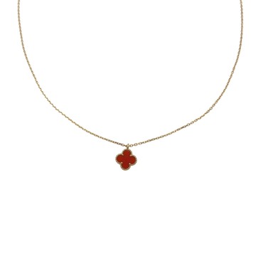Van Cleef ＆ Arpels 梵克雅寶 18K玫瑰金 紅玉髓 Sweet Alhambra 項鍊 【二手名牌BRAND OFF】