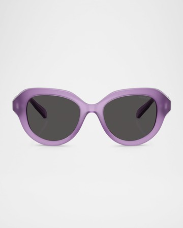SK6037 Crystal-Hinge Round Plastic Sunglasses