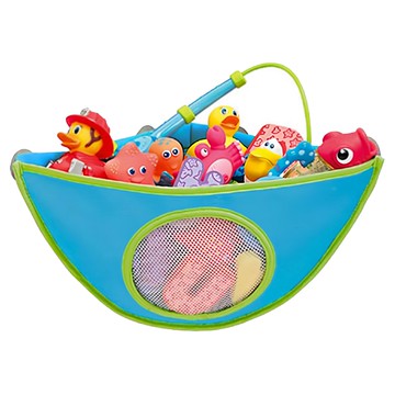 浴室角落洗澡玩具整理收納袋  28 x 28 x 38cm  藍色  1個