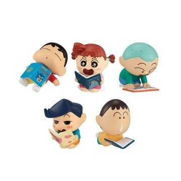 【日本 萬代 BANDAI 】 蠟筆小新 春日部防衛隊 讀繪本 扭蛋 公仔 轉蛋 阿呆公仔 小新公仔 風間 正男 妮妮