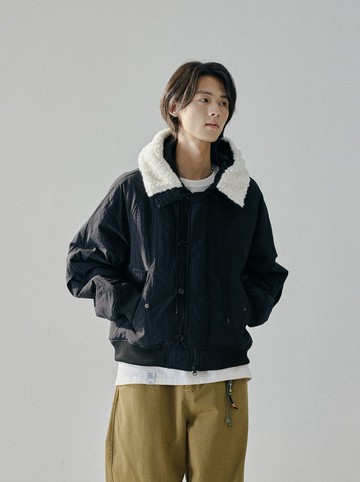 日系復古 / 羊羔毛連帽棉衣