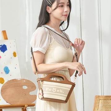 【DISNEY】小熊維尼-兩用側背包-摩卡色 PTD25-H4-51MO