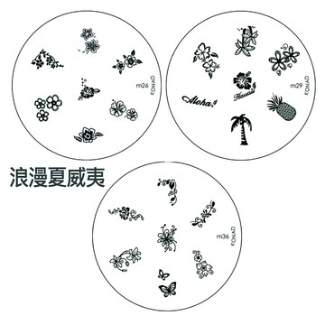 Konad指甲彩繪圖案版浪漫夏威夷組