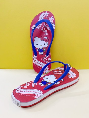 【震撼精品百貨】Hello Kitty 凱蒂貓~台灣製Hello kitty正版成人45周年限定款夾腳拖鞋-紅色#19123