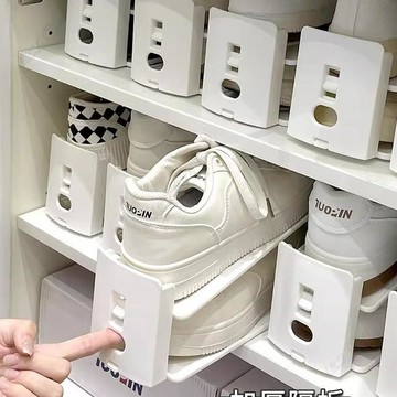 雙層鞋托架 可調節鞋子收納神器 鞋托 家用省空間放鞋櫃 分層隔板 整理鞋架【UPTON】
