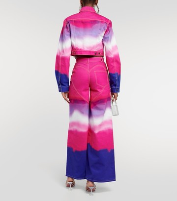 Area Embellished ombré wide-leg denim jeans