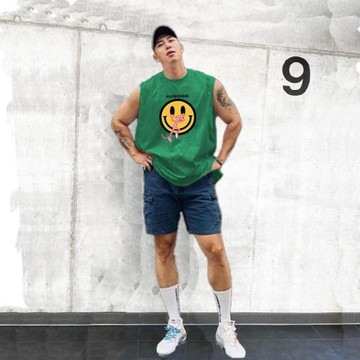 MCPW 個性笑臉背心男坎肩無袖T恤圓領夏季休閑運動健身服230328M