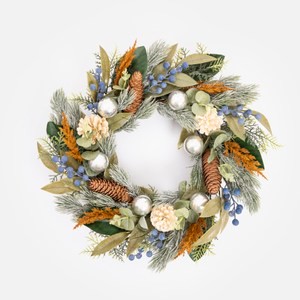 奧可利聖誕圈48cm 藍莓白松果