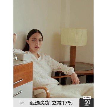 JNBY/江南布衣折扣秋冬毛針織衫套頭寬松復古長袖菱形羊毛通勤女