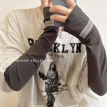 冰袖 防曬女夏季袖套 薄款透氣大碼開車騎行純色寬松手袖【不二雜貨】