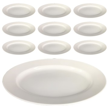 TATUNG 大同磁器 長皿 8吋 單色 - 優質磁器餐盤  白色  10個