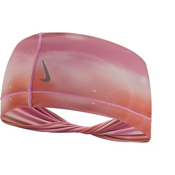 【NIKE耐吉】W YOGA WIDE TWIST 瑜珈專用寬版頭帶(N1007475617OS) 粉色渲彩吸汗彈性頭巾 運動止汗帶 髮帶 單車壘球跑步田徑重訓瑜珈適用 女生禮物 提拉皮斯