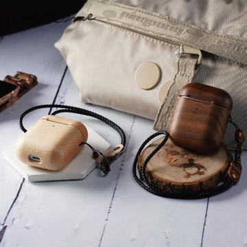 【ALL TIME 完全計時】AirPods小清新木質保護殼保護殼