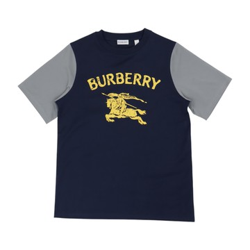 BURBERRY Kids 海軍藍馬術騎士短袖 T-Shirt
