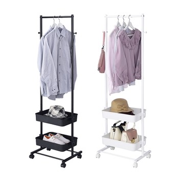 洋亦-多功能滑輪晾衣架(黑/白兩色可選) 衣櫃 衣物置物 衣櫥 衣服收納