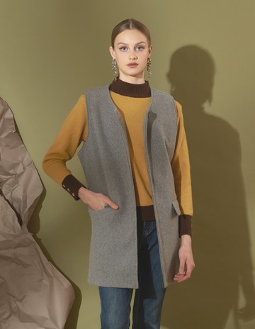 ★【喜芝梅】極簡都會 簡約造型口袋設計西裝型無袖背心(三色；F) 224990128