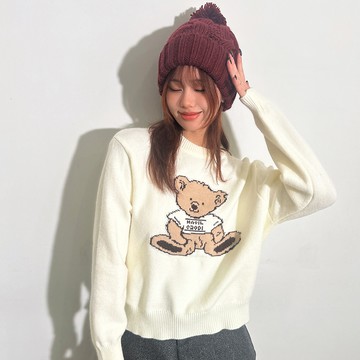 可愛寶熊毛衣-杏【KT224746】
