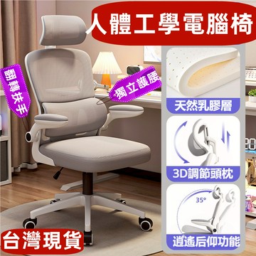台灣12h出貨 翻轉扶手 獨立護腰 旋轉頭枕 可逍遙 電腦椅 辦公椅 電競椅 網椅 椅子 昇降椅 旋轉椅 人體工學椅