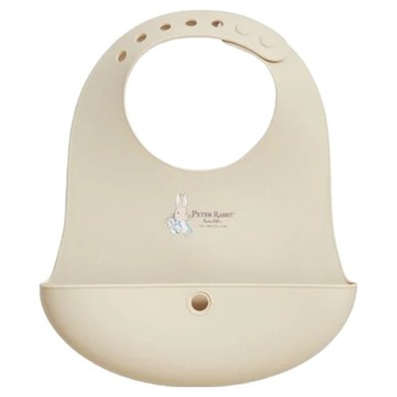 奇哥 比得兔矽膠收納圍兜 矽膠圍兜/吃飯圍兜/寶寶圍兜  米色  29 x 21.5 x 2.5 cm