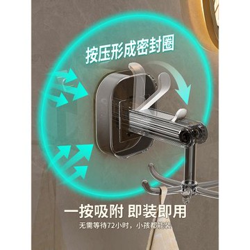 吸盤掛鉤免打孔浴室無痕強力粘膠承重衛生間毛巾掛架廚房旋轉粘鉤