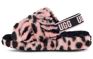 WMNS FLUFF YEAH SLIDE SHELL PINK ANIMAL PRINT