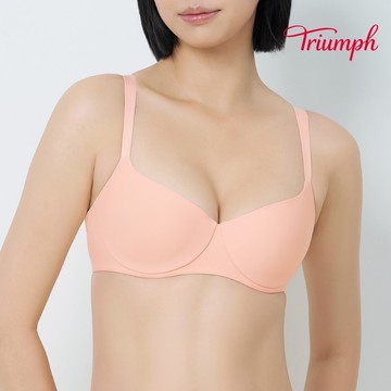 黛安芬-裸感系列 舒弧鋼圈平口內衣 素面款 C-D 蜜桃粉｜16R8976 RO