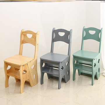 折疊登高凳子美式實木兩用樓梯椅人字梯折疊椅家用多功能梯凳四層