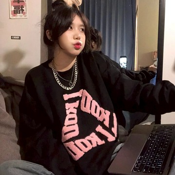 vintage寬松衛衣ins潮春秋薄款早秋季新款設計感小眾慵懶風上衣