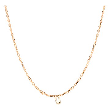 RADIANT STAR 璀璨之星 925純銀 靈魂密碼金色字母符號單墜 (不含鍊) SL730  0.4~0.6cm  字母U 玫瑰金色