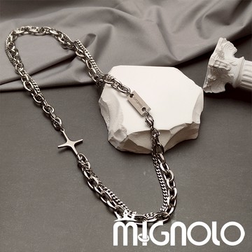 MIGNOLO💫十字星方牌項鍊 鈦鋼項鍊 百搭 項鍊 粗項鍊  嘻哈項鍊 316L醫療鋼